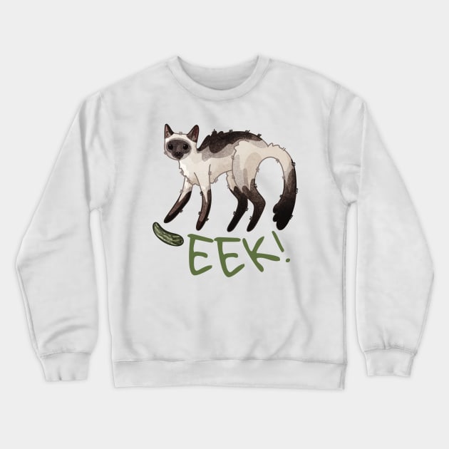 Eek! - Cat versus cucumber Crewneck Sweatshirt by Feline Emporium